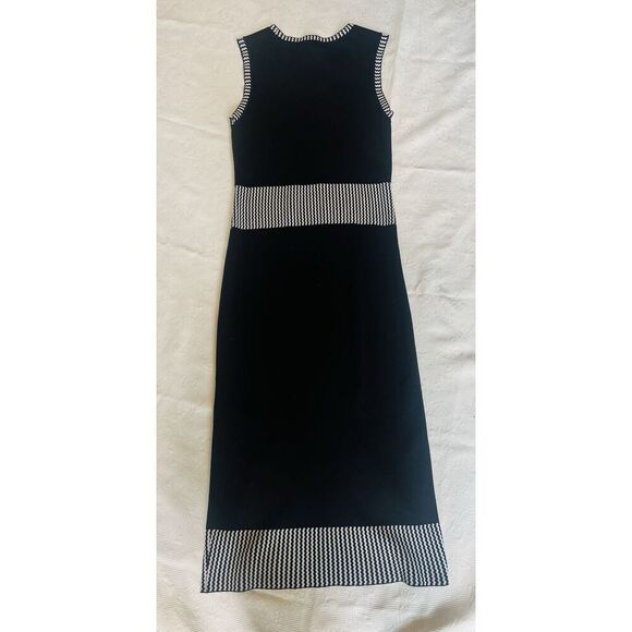 Kayla By Tally Taylor Knit Sweater Dress Sz 8  Black White Colorblock Geometric - Picture 4 of 8